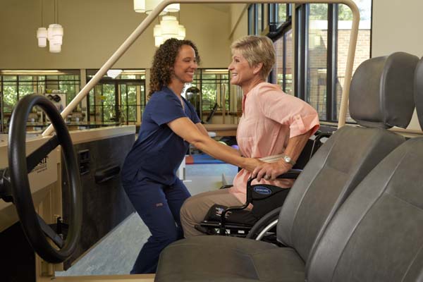 Car Transfer Rehab Patient Practicing Car Transfer