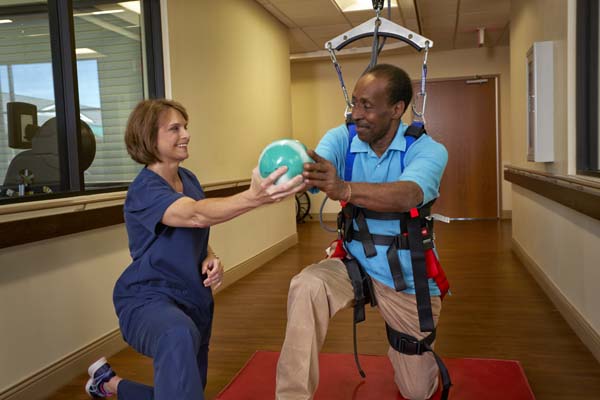 Patient Using Walking Harness